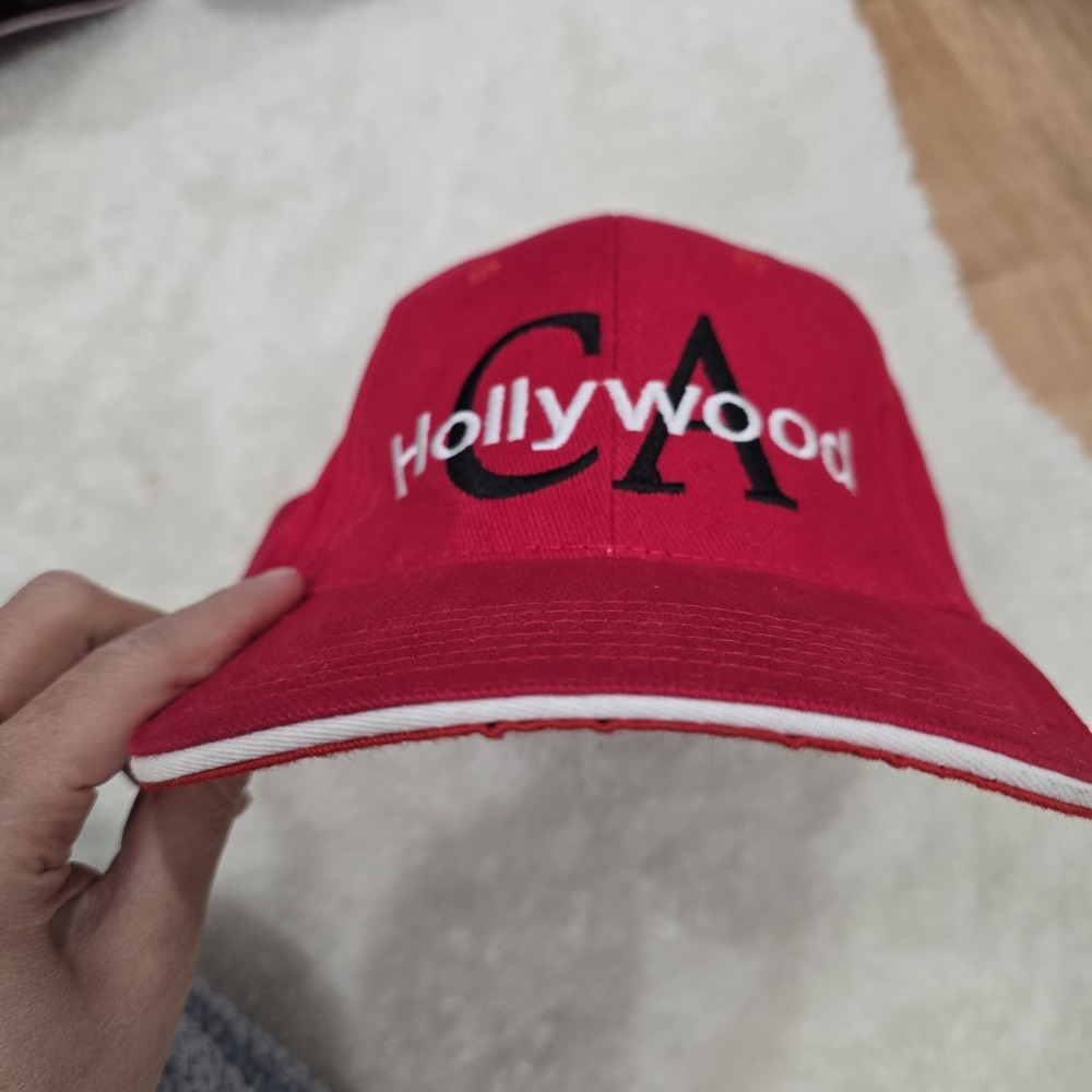 Red Hollywood California CA Baseball Cap Hat - Adjustable Strap - Rouge Branding